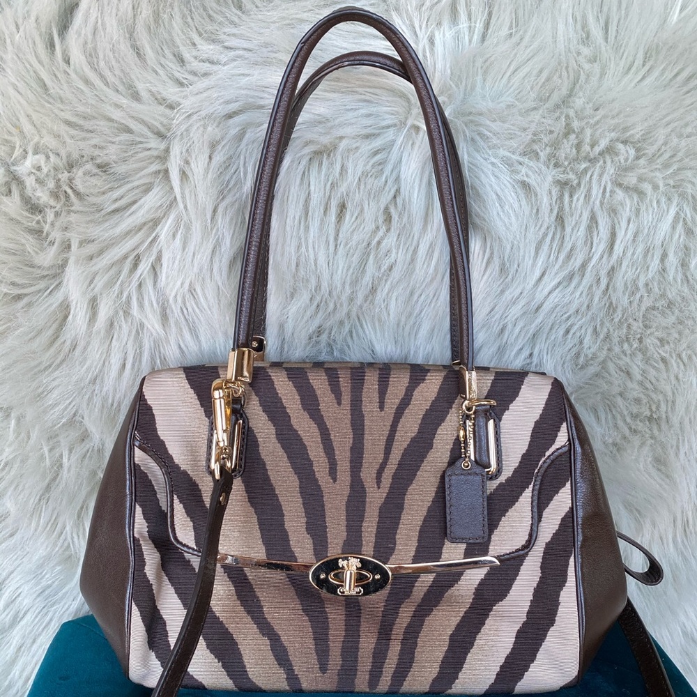 Coach Madison Madeline East/West Small Bag Zebra